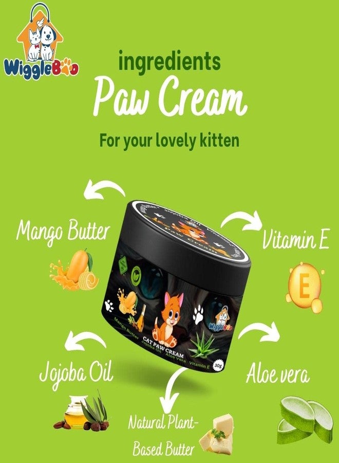 WiggleBoo كريم WiggleBoo لأقدام القطط: عناية احترافية لأقدام سعيدة وصحية | غني بزبدة نباتية طبيعية، وشمع مزيج طبيعي، وزبدة المانجو، وزيوت عطرية | بلسم يغذي ويعالج ويحمي (30 غرام) - Image 4